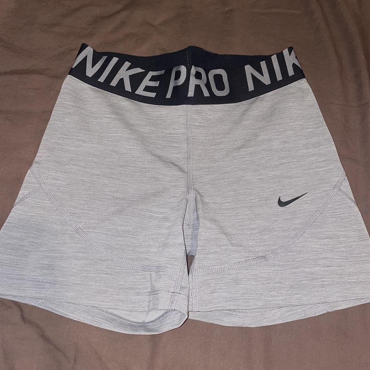 Women’s nike pro shorts in grey new without tags,... Depop