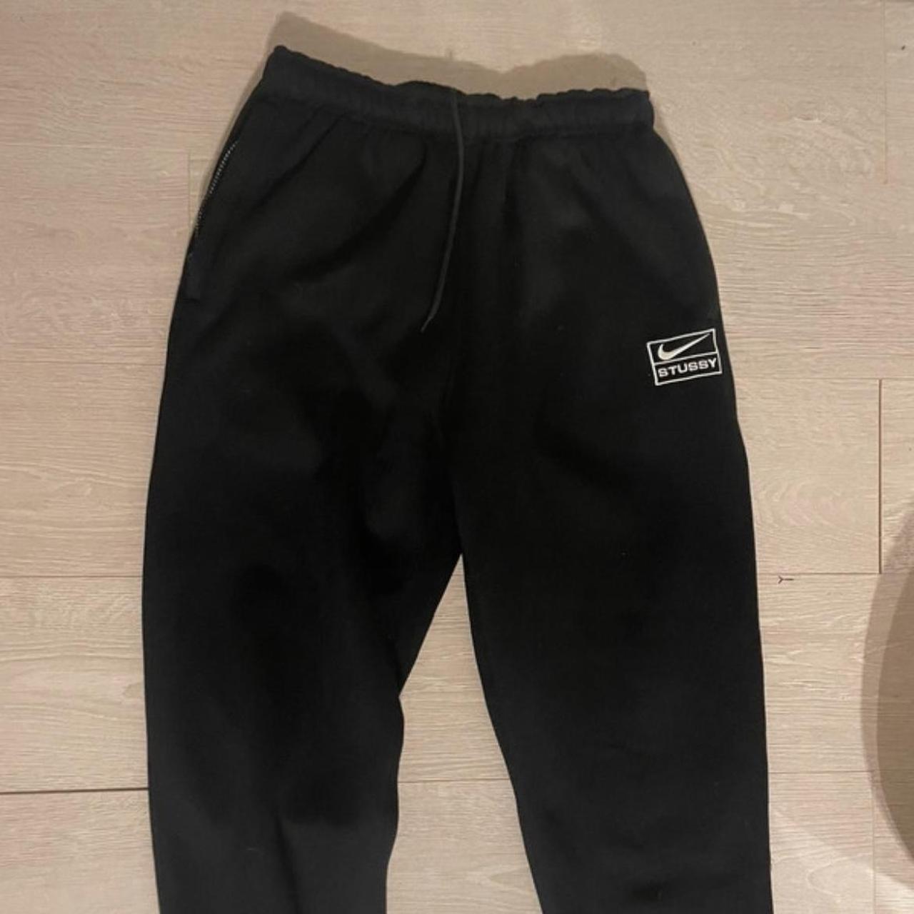 Nike x stussy black joggers, drawstring cuffed... - Depop