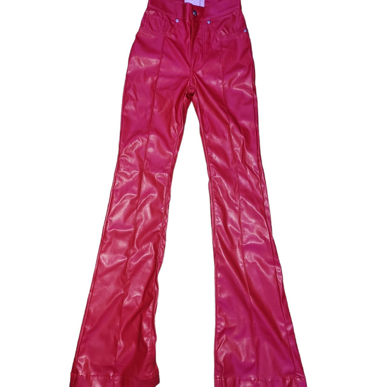 Revice Red Faux Leather Pants Size 24 These Revice... Depop