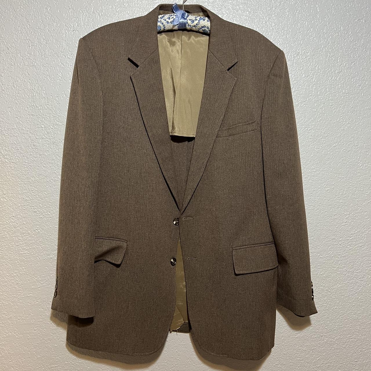 Jc Penny The Mens Shop Usa Brown Classic Fit Suit Depop