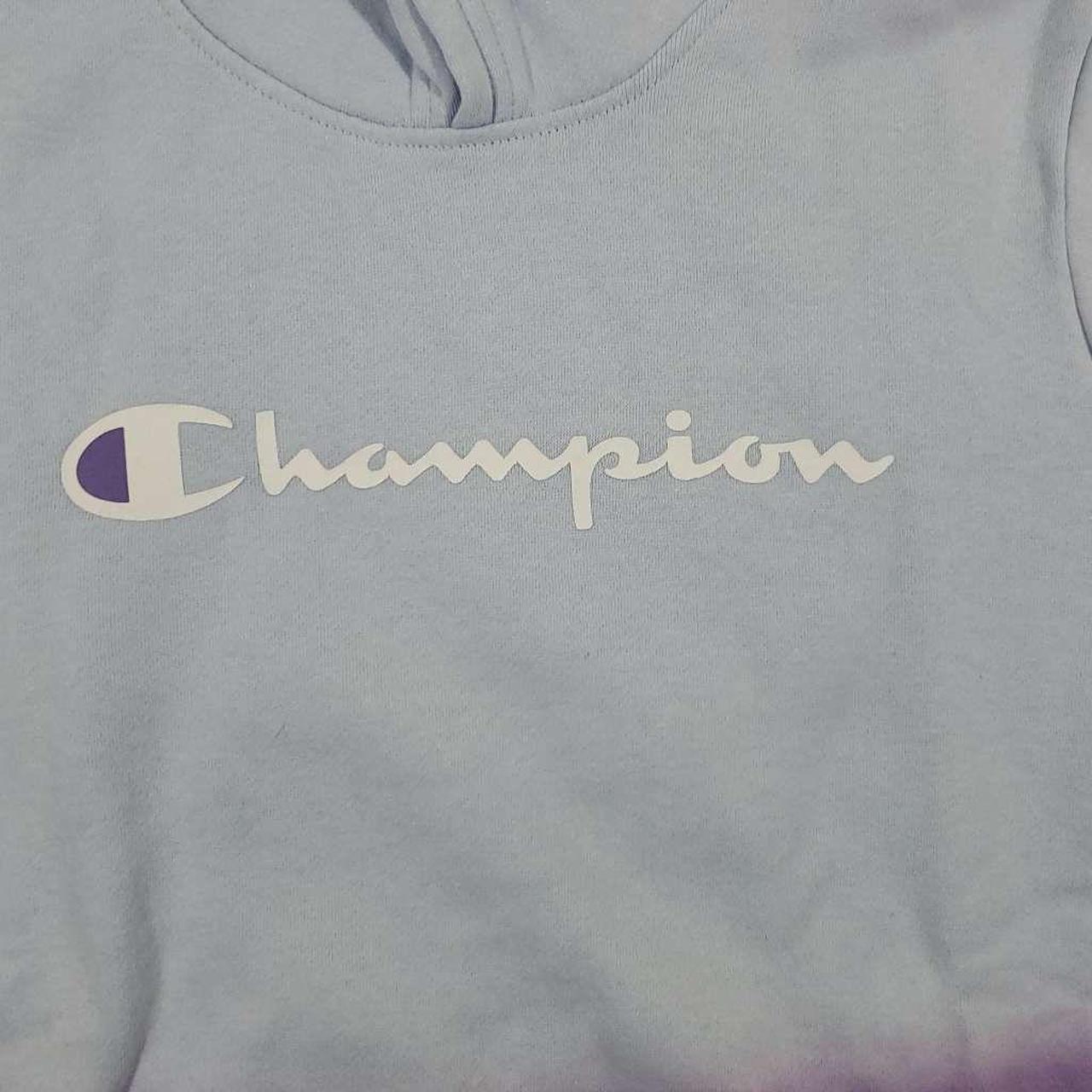 Champion Two Tone Ombre Pullover Fleece Sweatshirt... - Depop