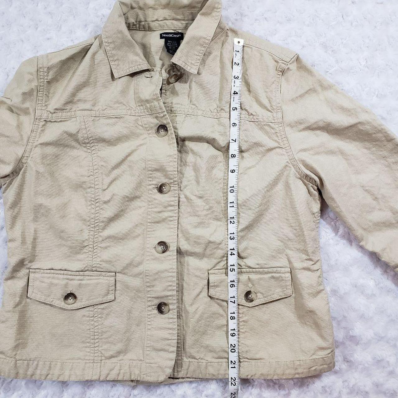 NorthCrest size authentic large khaki linen and cotton jacket with buttons