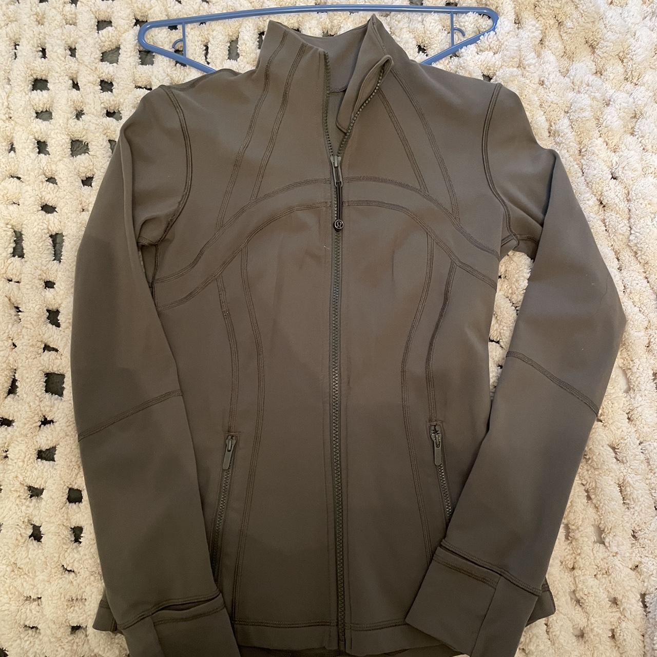 Dark olive green lululemon define jacket. Worn once,... - Depop