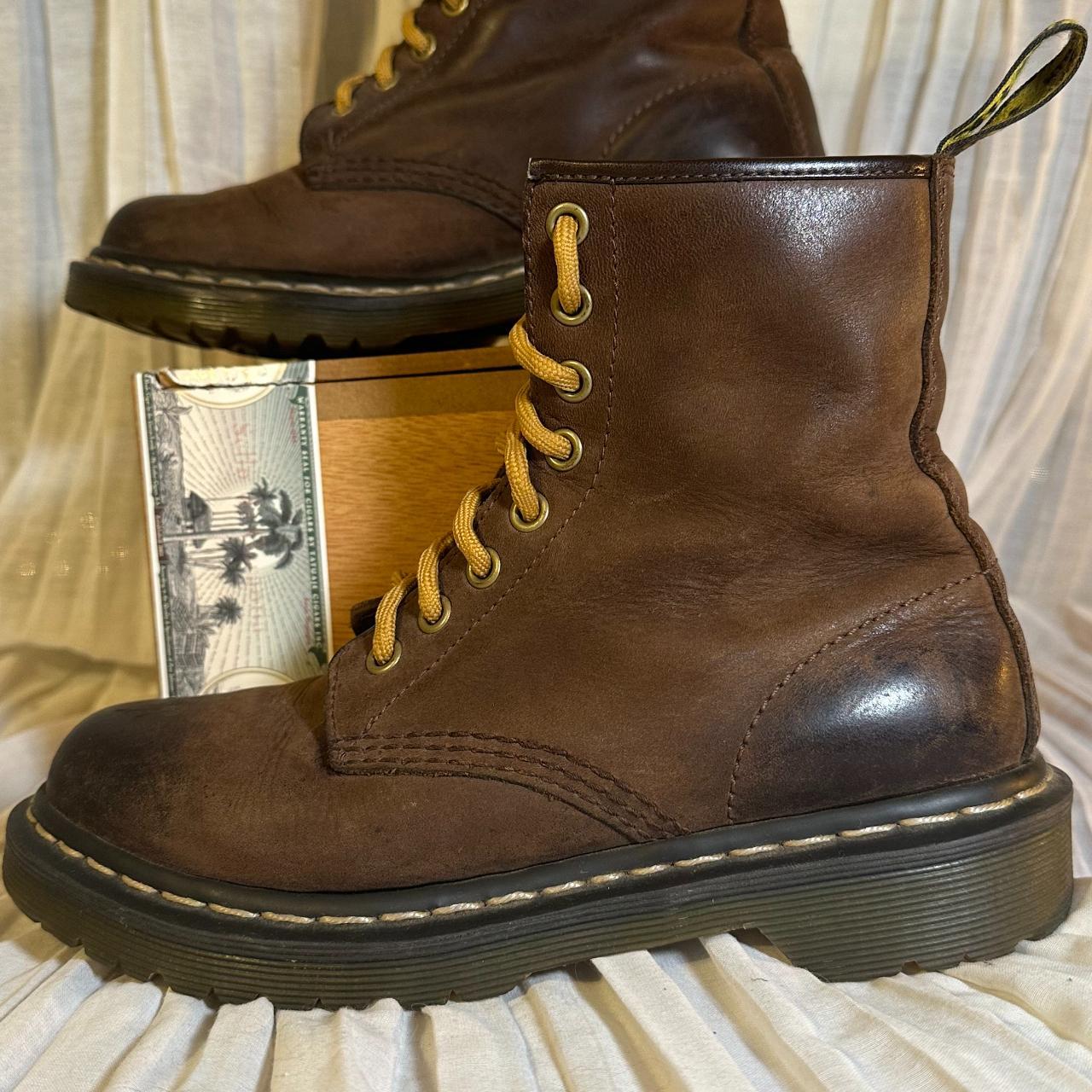 Doc Martens 1460 Crazy Horse Brown Leather Boots... - Depop