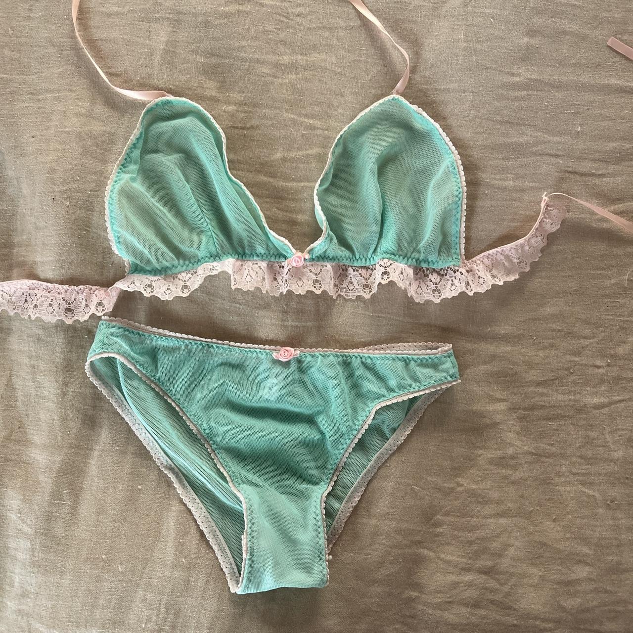 The prettiest lingerie set Made by Julie k Fits... - Depop