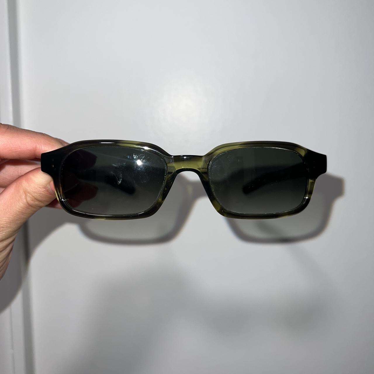Flatlist Women's Green and Khaki Sunglasses Depop
