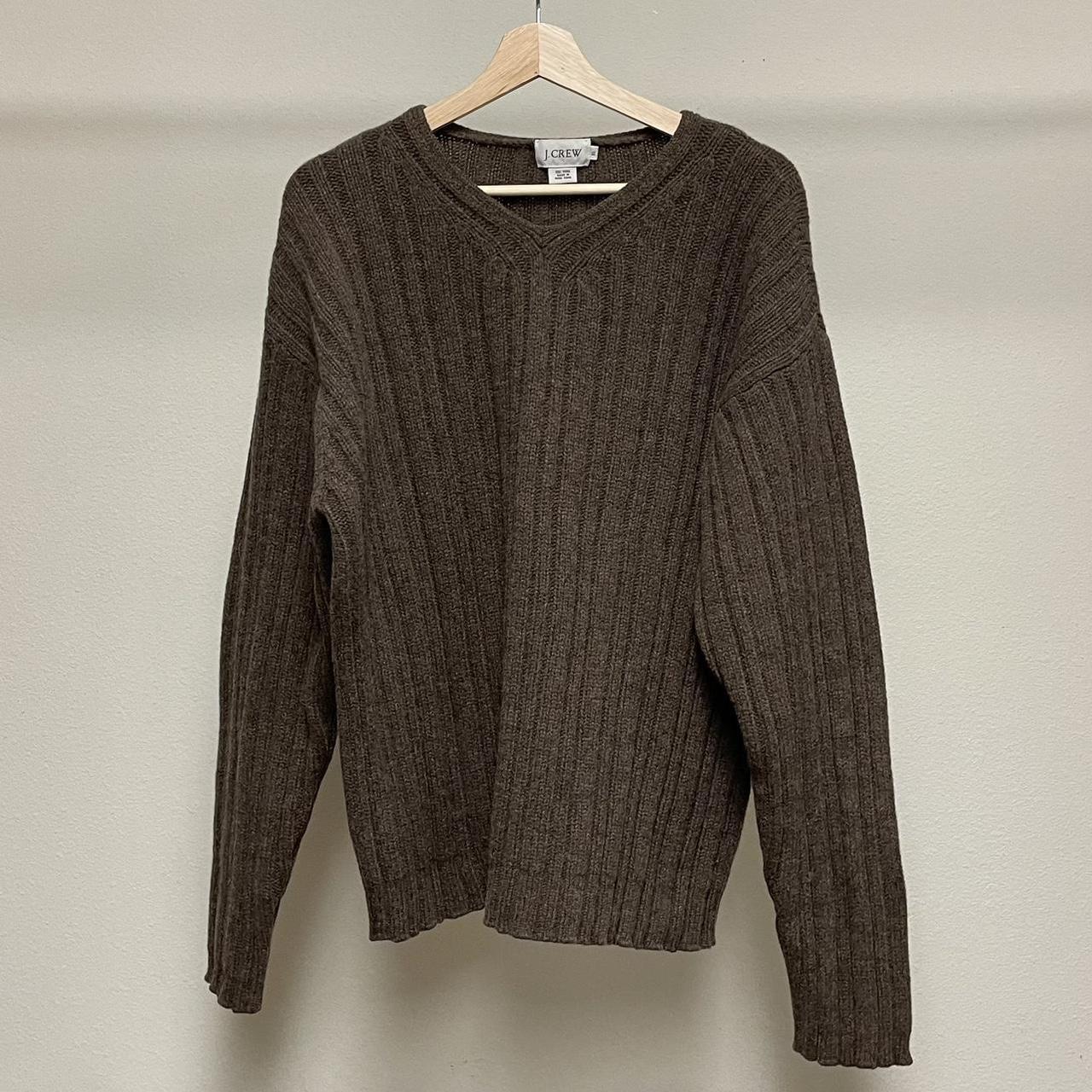 Vintage brown wool sweater 1990s earth tone ribbed... - Depop