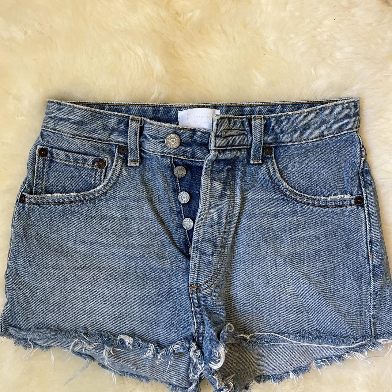 boyish - denim shorts 100% cotton size 24 never worn - Depop