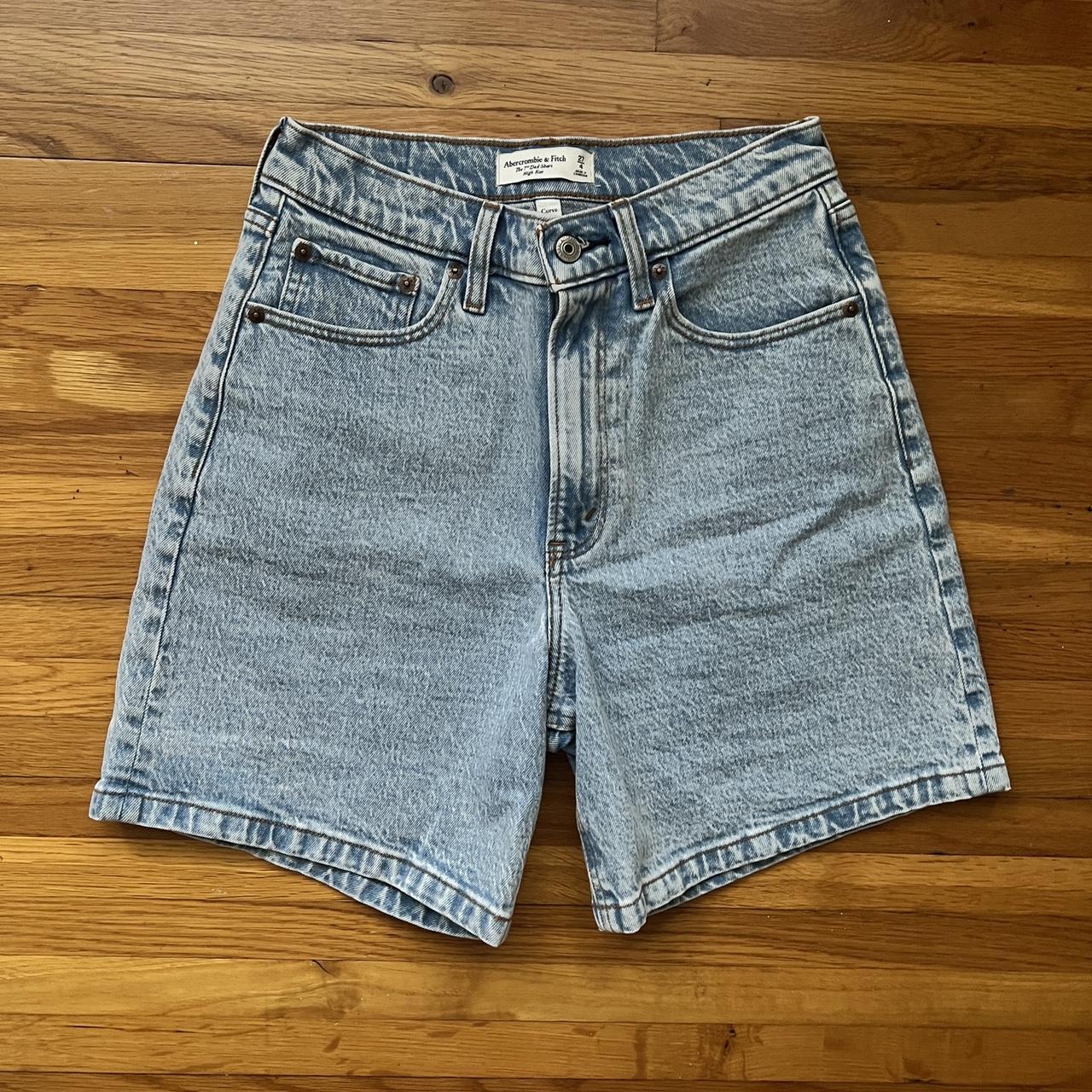 Abercrombie Curve Love light wash dad shorts The... - Depop