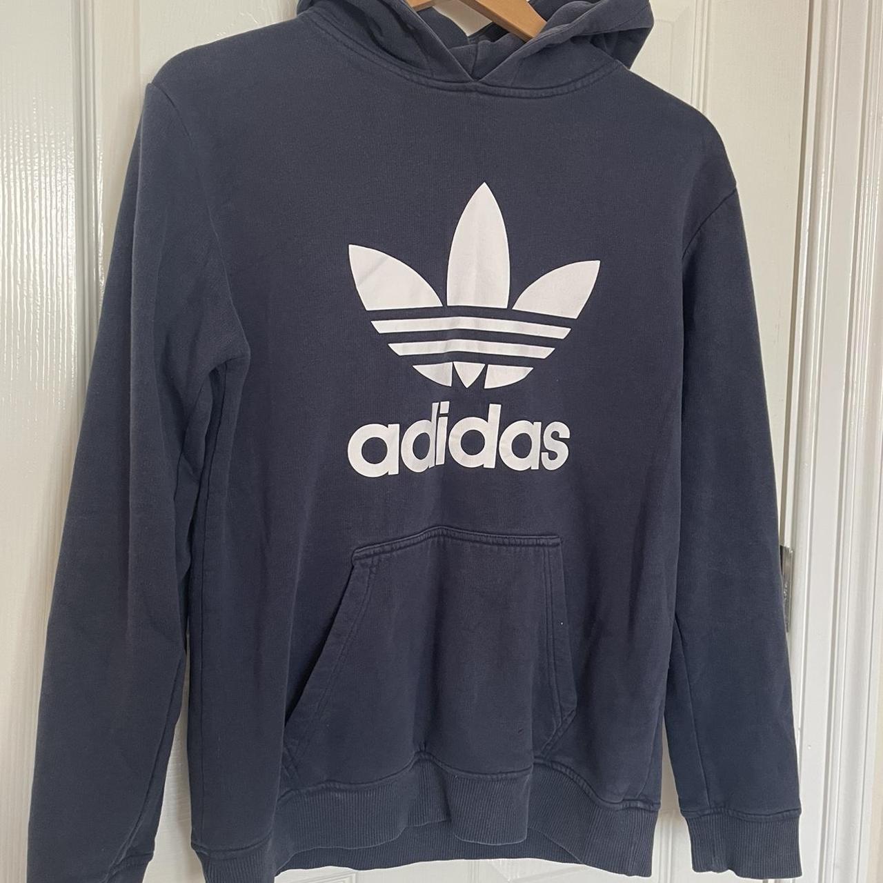 navy adidas hoodie :) size medium postage:... - Depop