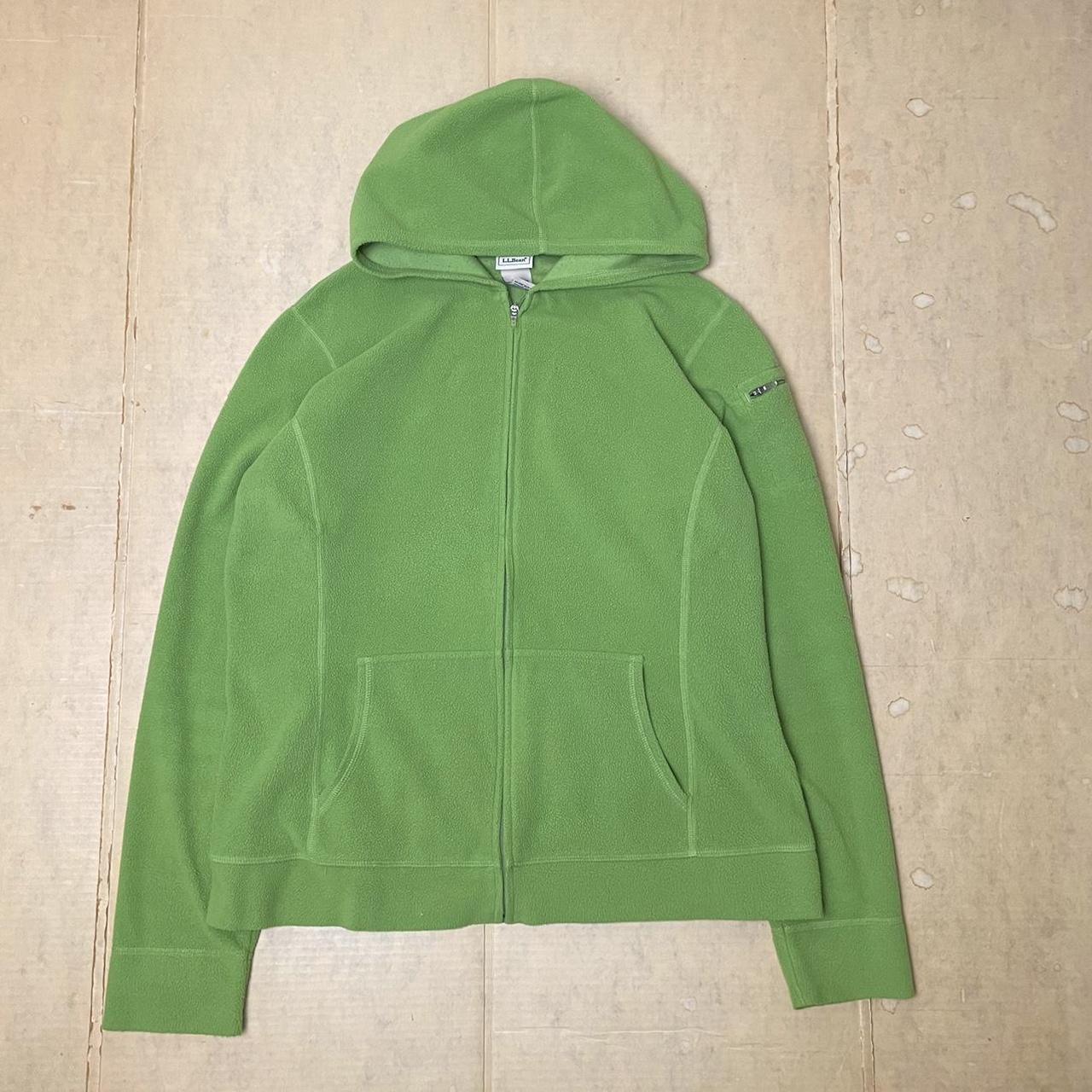 Green Fleece Zip Up Hoodie In Good Condition Free - Depop