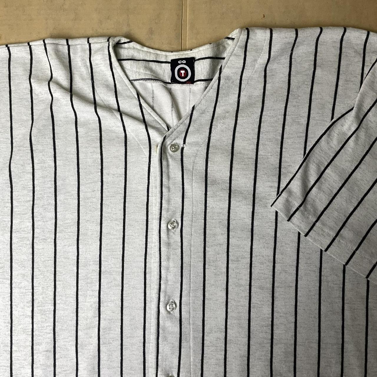 Vintage 90's New York Yankees Pinstripe T Shirt - Depop