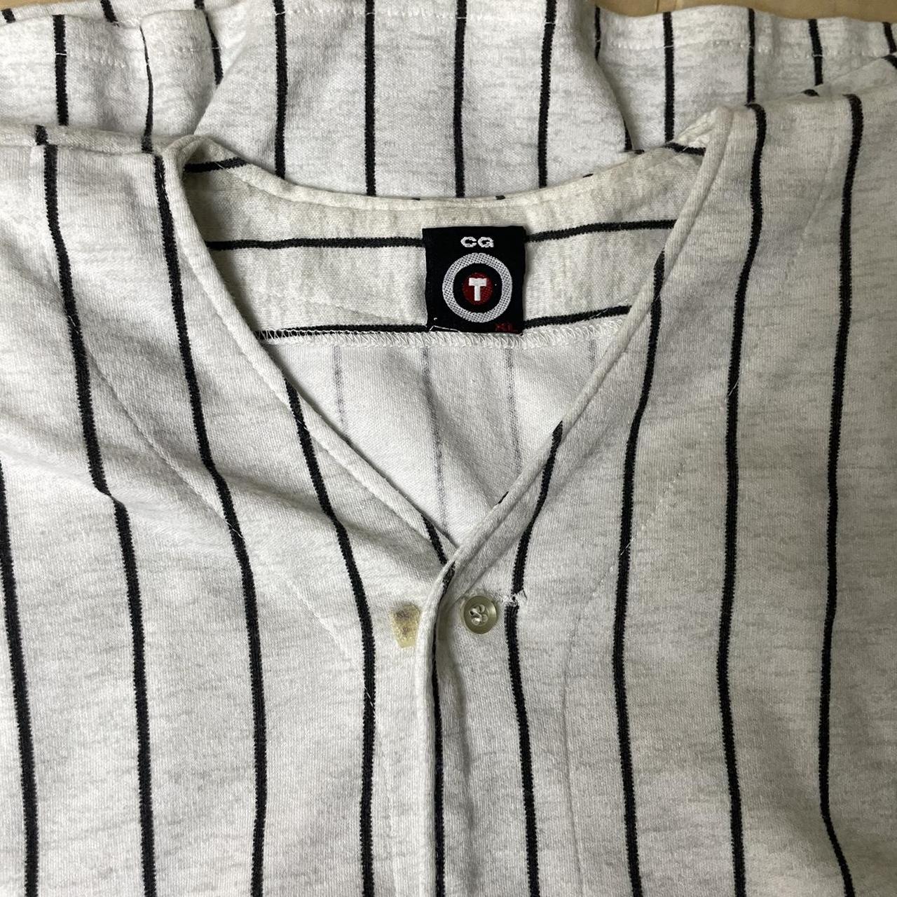 Vintage 90's New York Yankees Pinstripe T Shirt - Depop