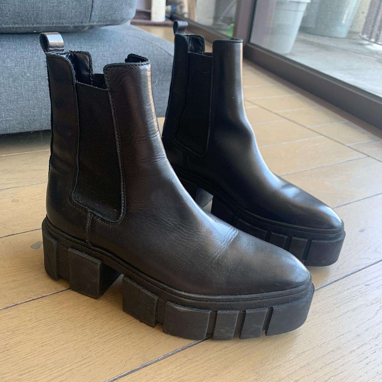 MNG chunky black boots. Bought off the Iconic last... - Depop