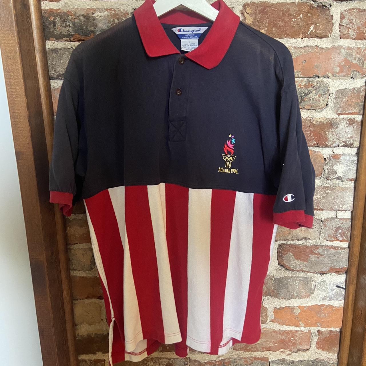 Atlanta Olympics 1996 American Flag Polo. This Shirt... - Depop