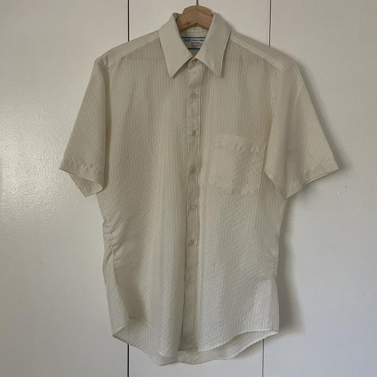 Vintage Sears Perma Prest Button Shirt Yellow 15 1/2 | Depop