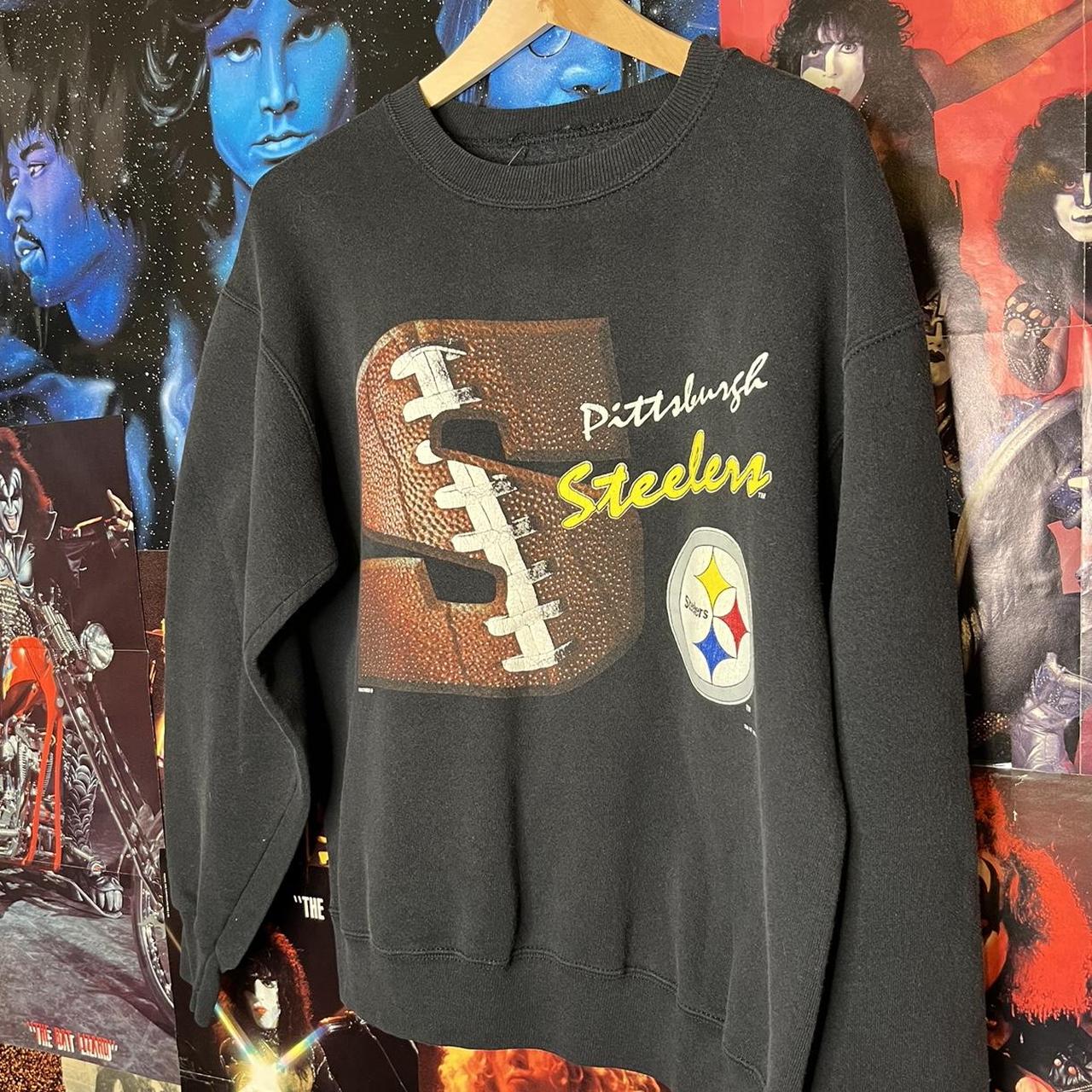 Vintage Steelers Crewneck 90s black Nutmeg - Depop