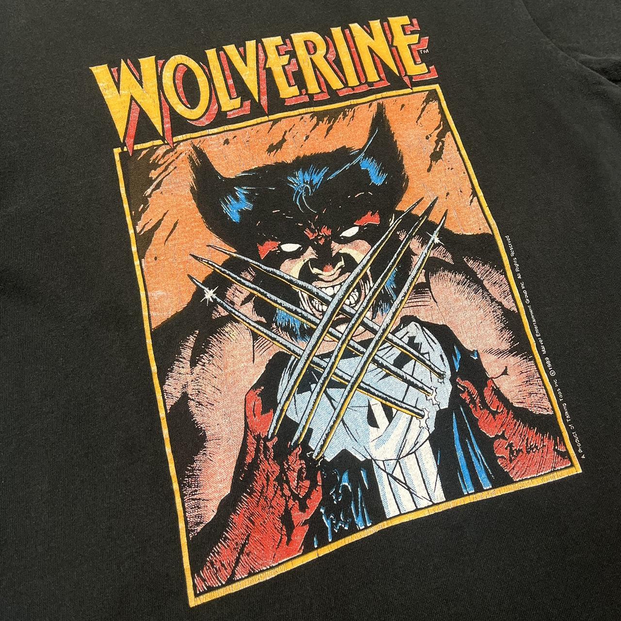 Vintage Wolverine Tee 1989 Wolverine Vs Punisher... - Depop