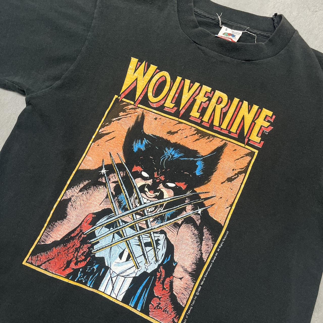 Vintage Wolverine Tee 1989 Wolverine Vs Punisher... - Depop