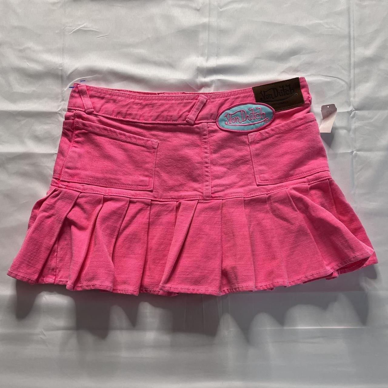 Pink von-dutch-mini-skirt - Depop