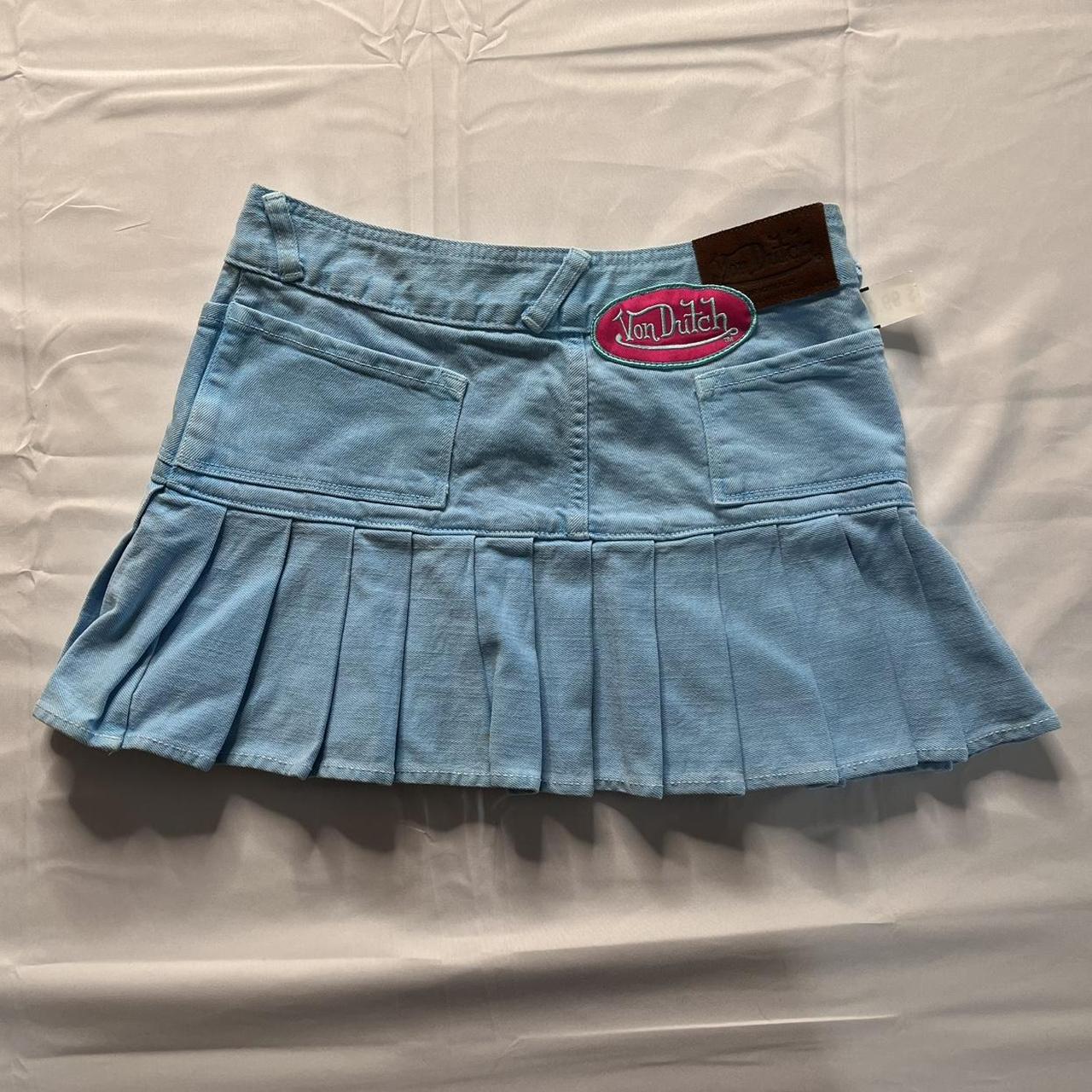Pink von-dutch-mini-skirt - Depop