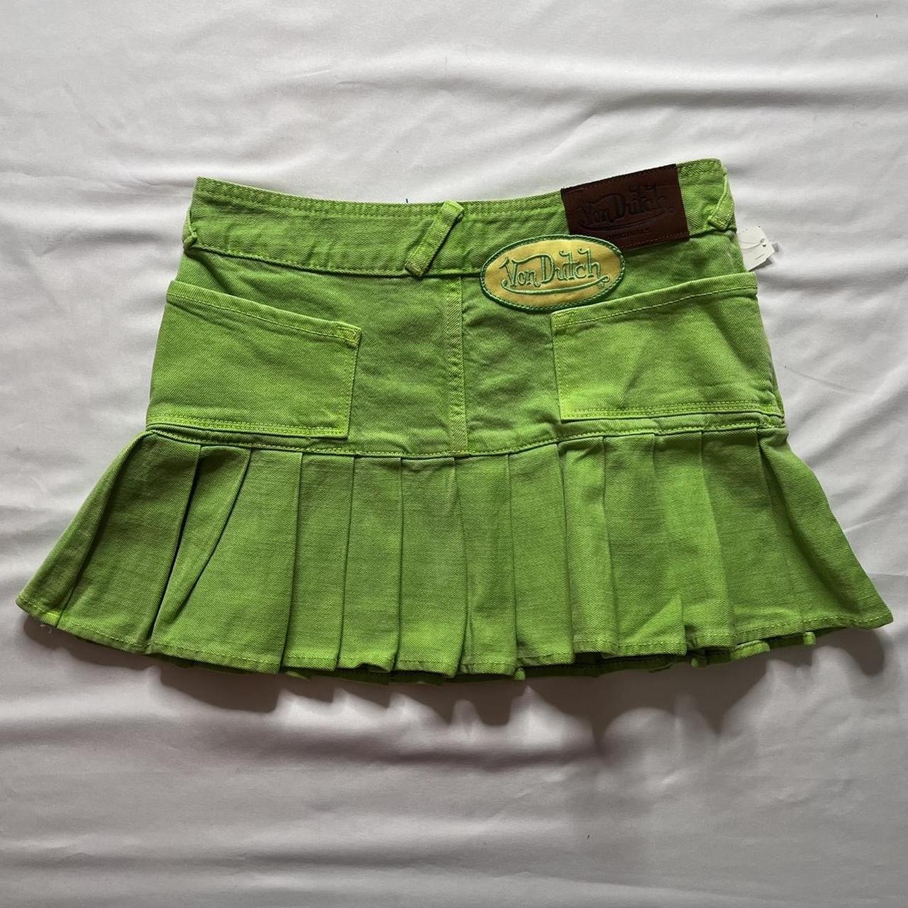 Vintage Von Dutch Skirt Women's Y2K ruffle neon | Depop
