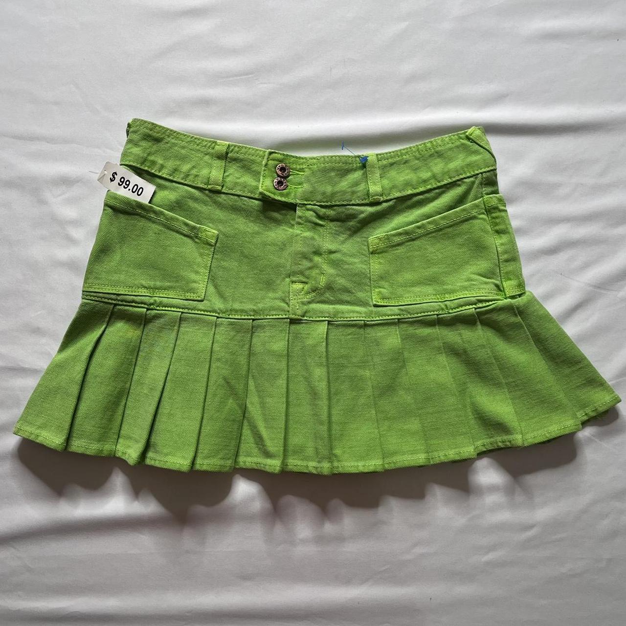 Vintage Von Dutch Skirt Women's Y2K ruffle neon | Depop