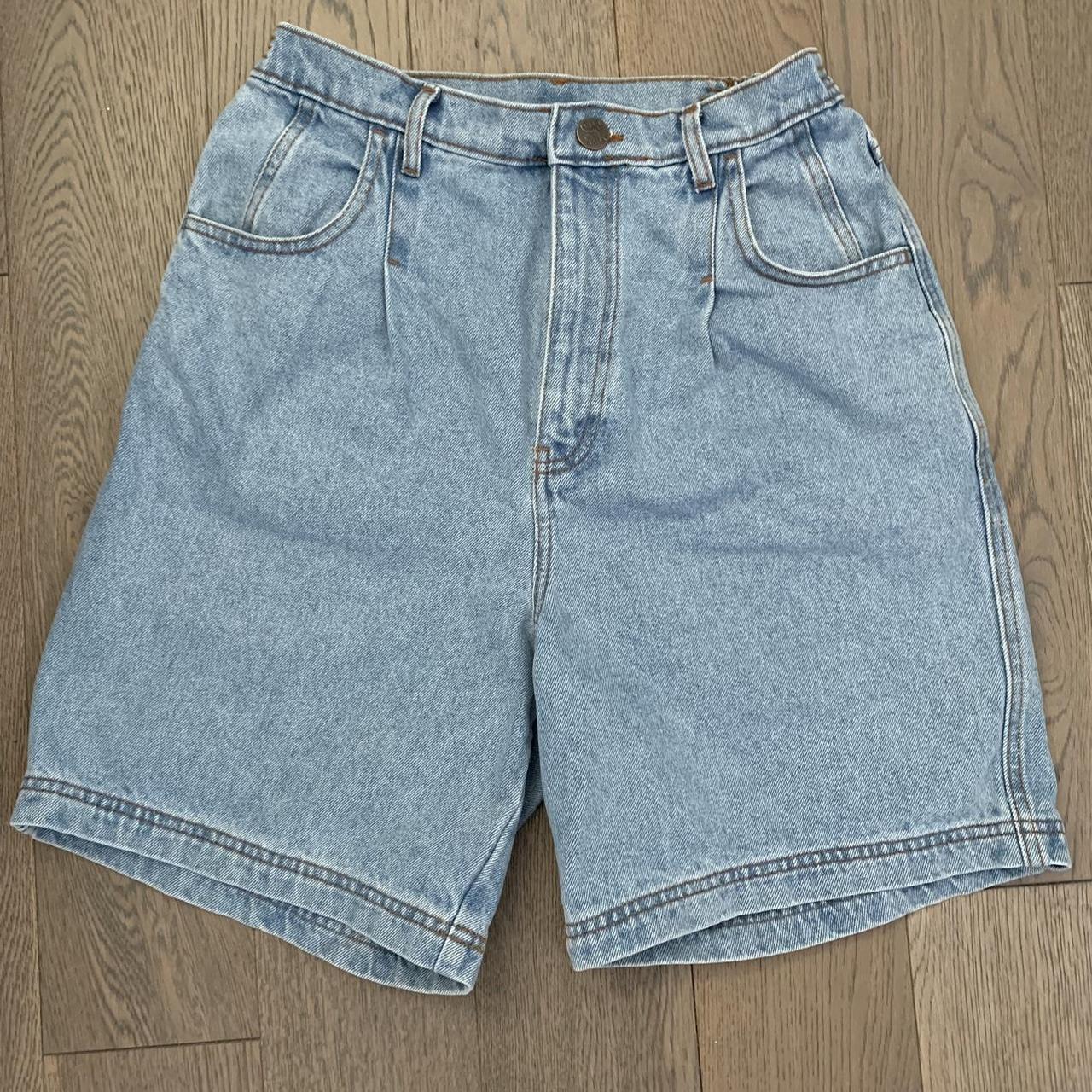 Lucy and Yak high waisted denim “Lexi” shorts in... - Depop