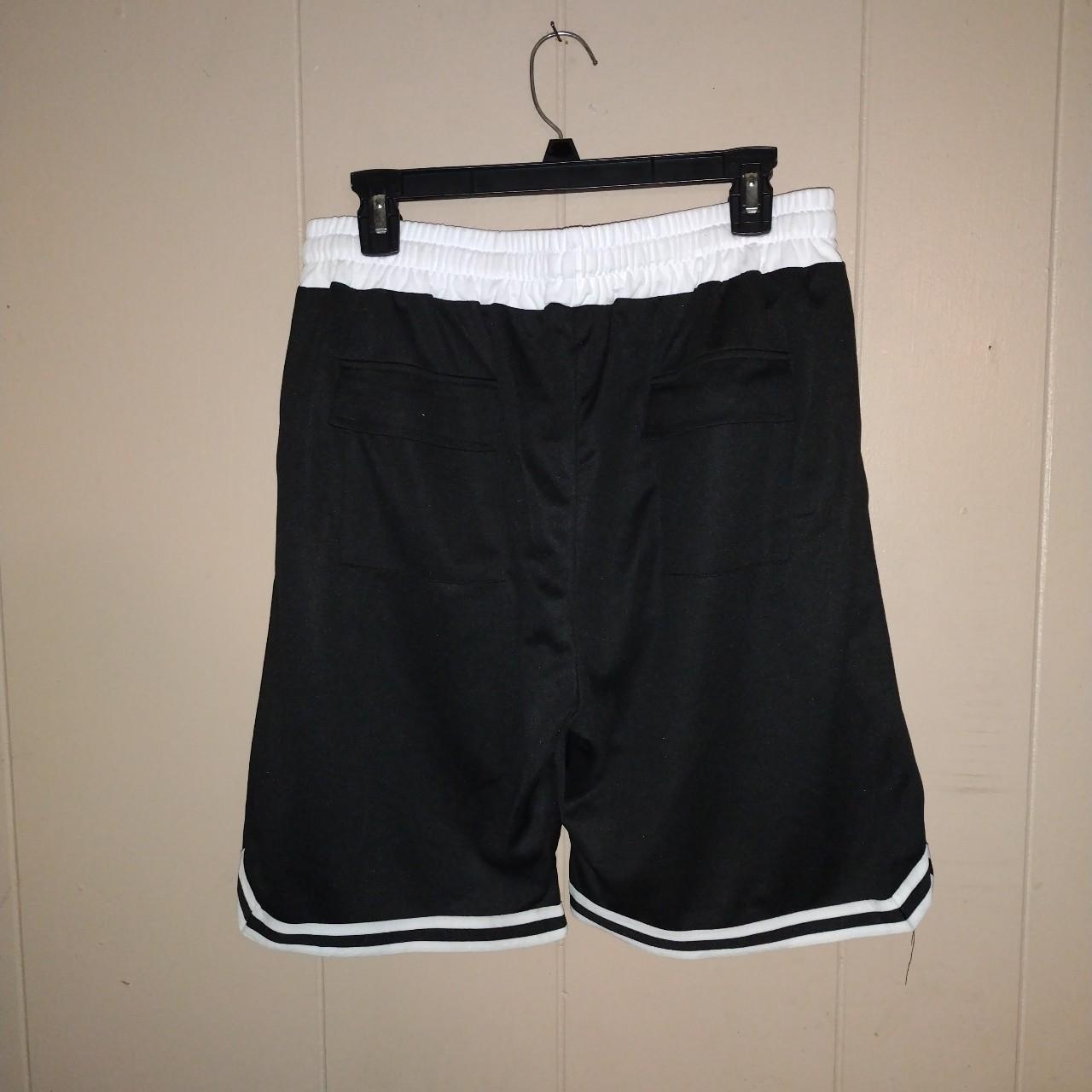 Men's Black and White Shorts Depop