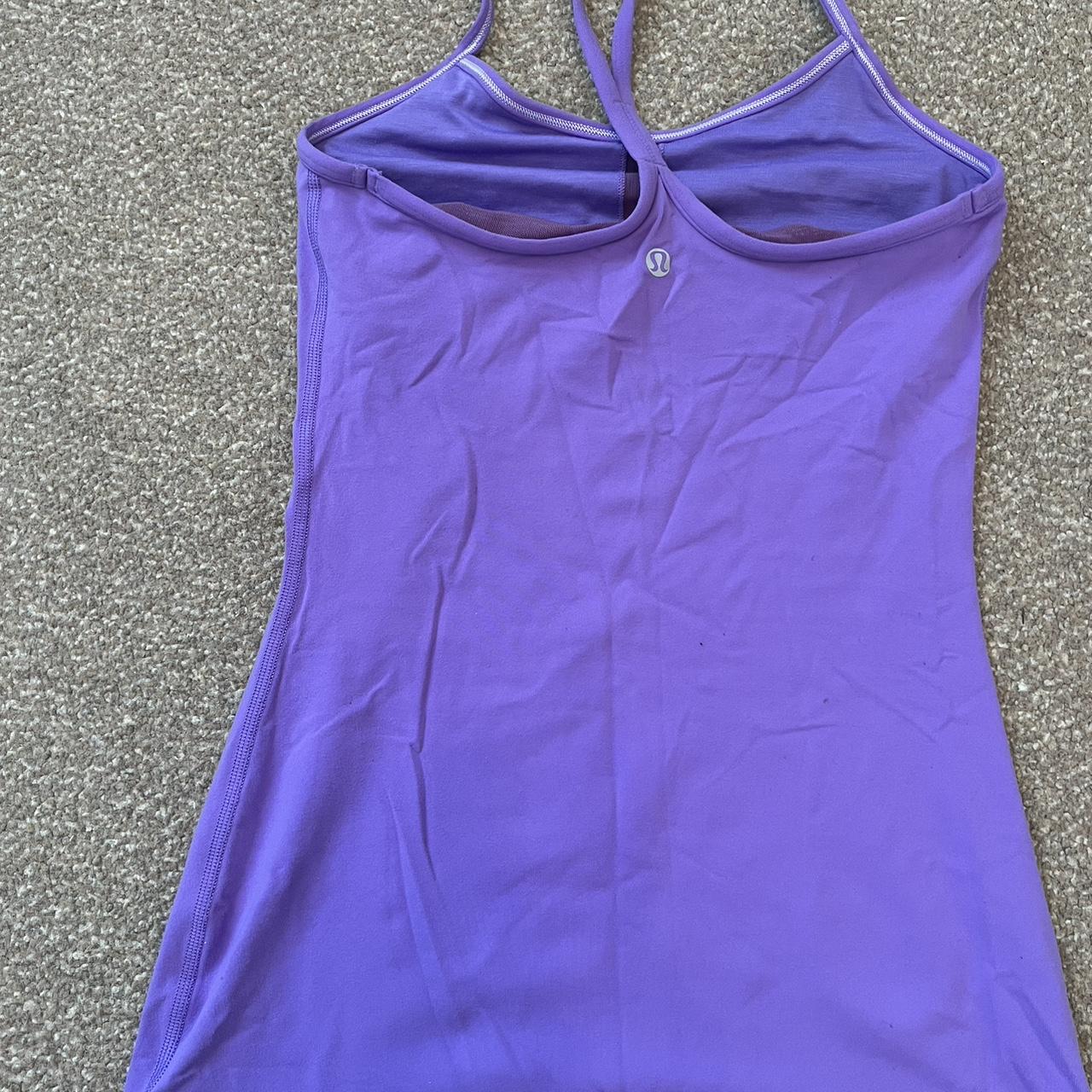 Lululemon purple workout top with built in bra Size 4 - Depop