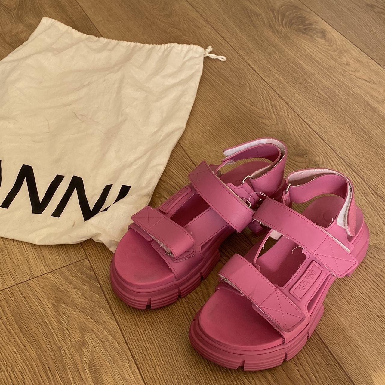 Ganni Pink recycled chunky sandals size 38