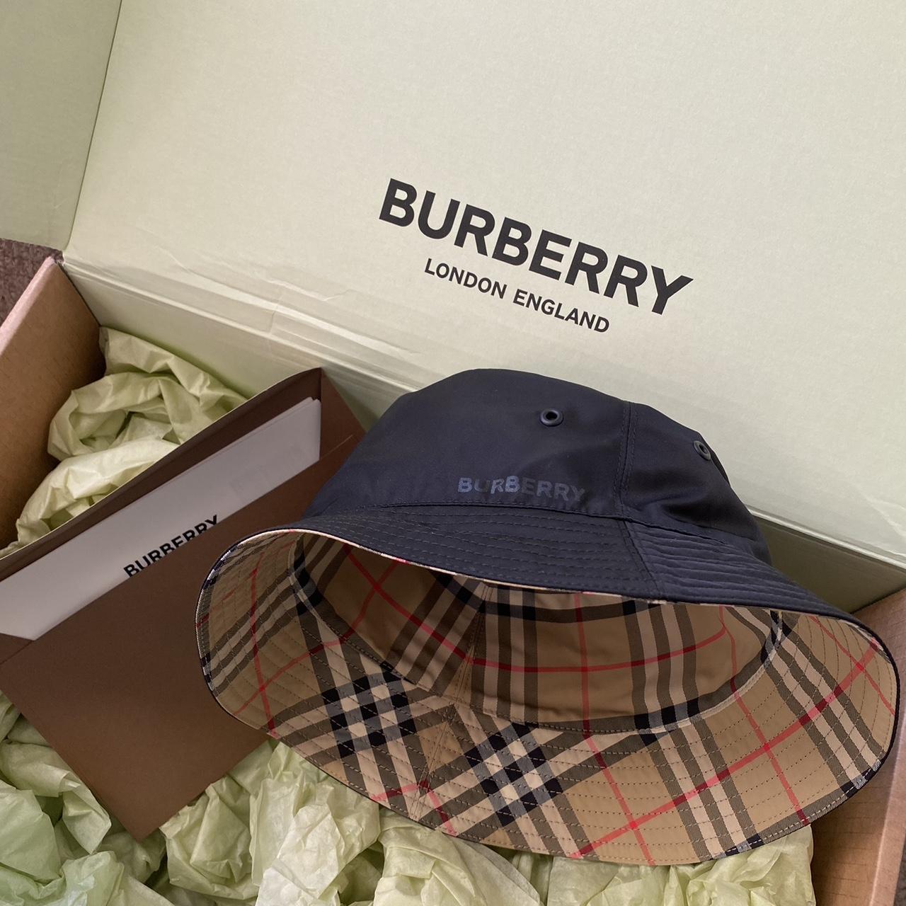 Burberry Reversible Bucket Hat Mens Reversible Highgrove Cotton