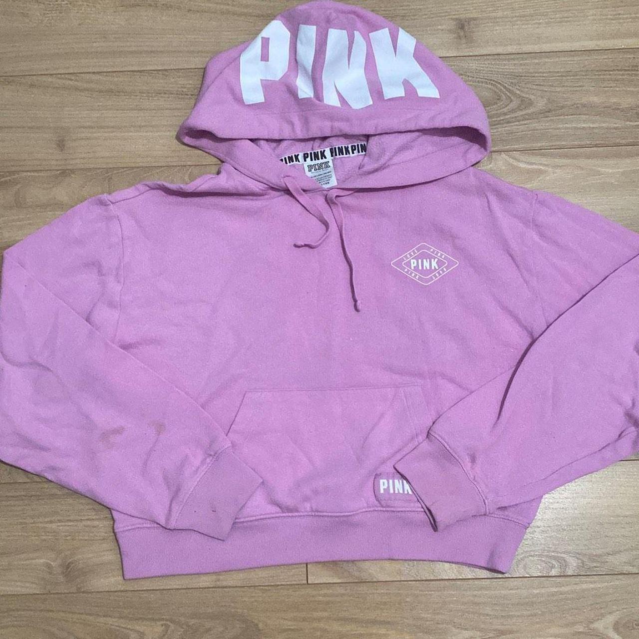 Victoria's Secret Pink Cropped Hoodie size XS The - Depop