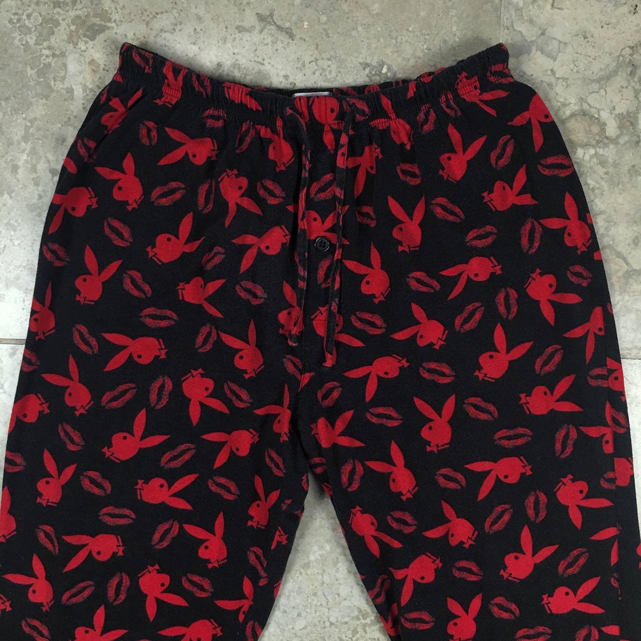 Y2K Playboy Bunny Pajama Pants Sleep... Depop
