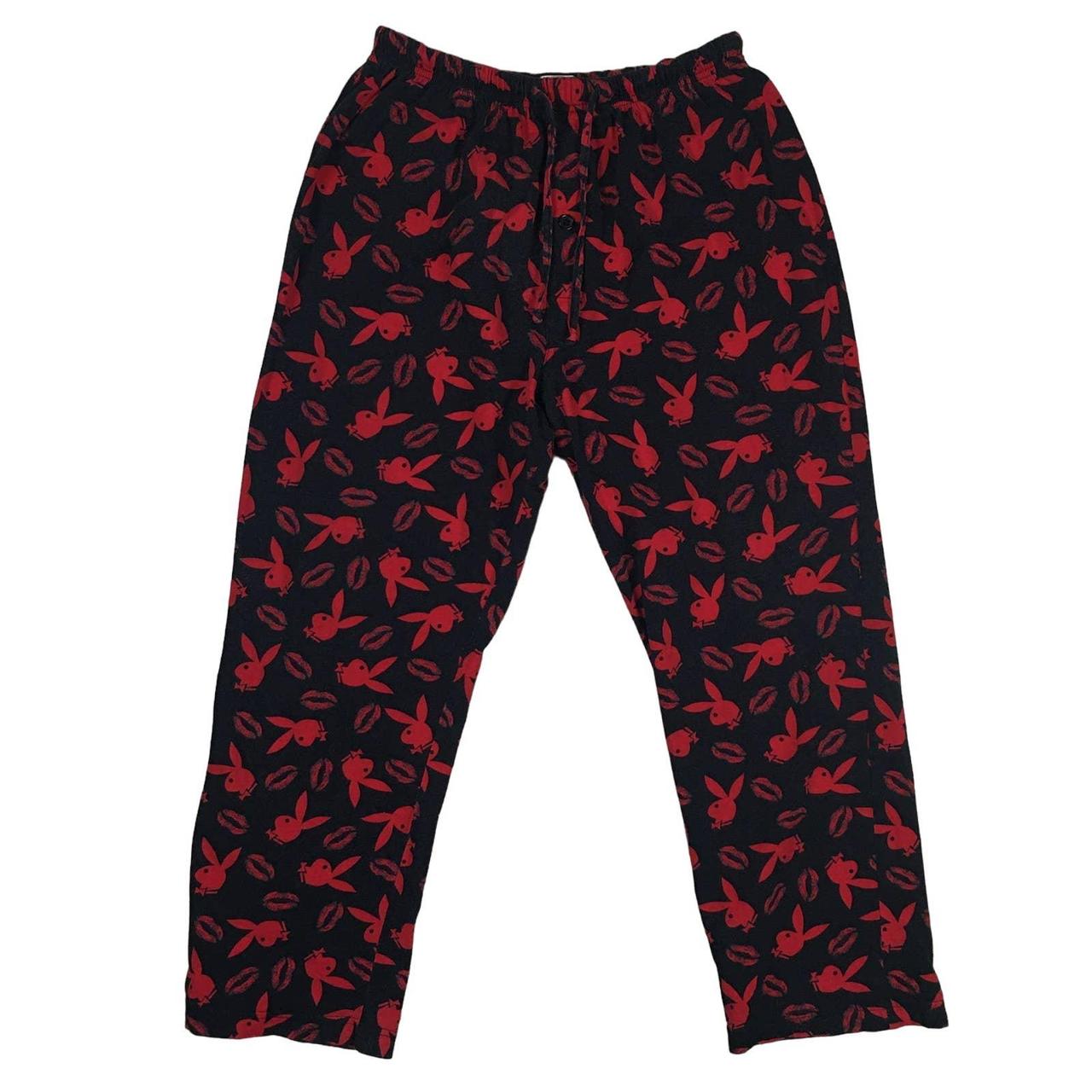 Y2K Playboy Bunny Pajama Pants Sleep... Depop
