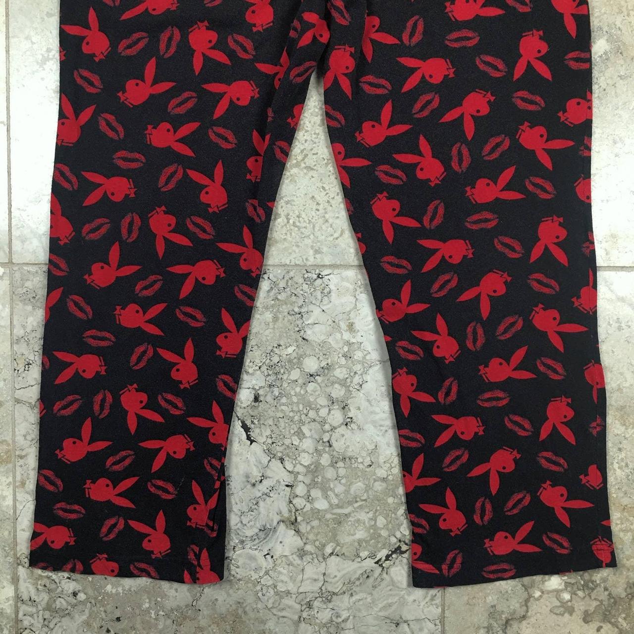 Y2K Playboy Bunny Pajama Pants Sleep... Depop