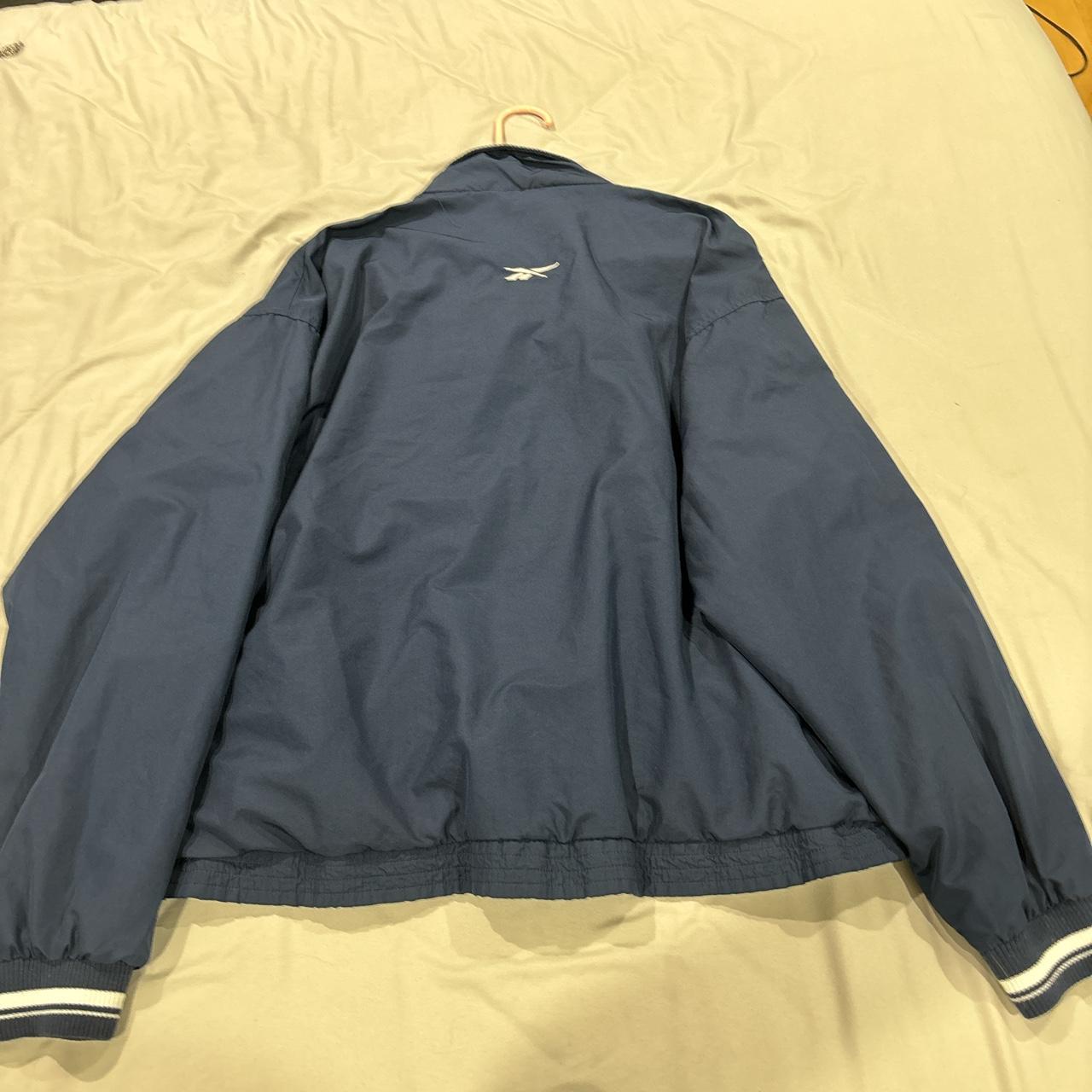 Vintage Reebok navy blue wind breaker - Depop