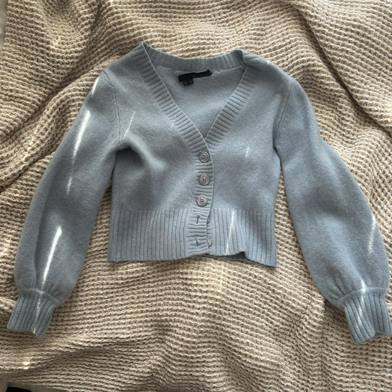 baby blue cashmere sweater cardigan it’s warm,... Depop