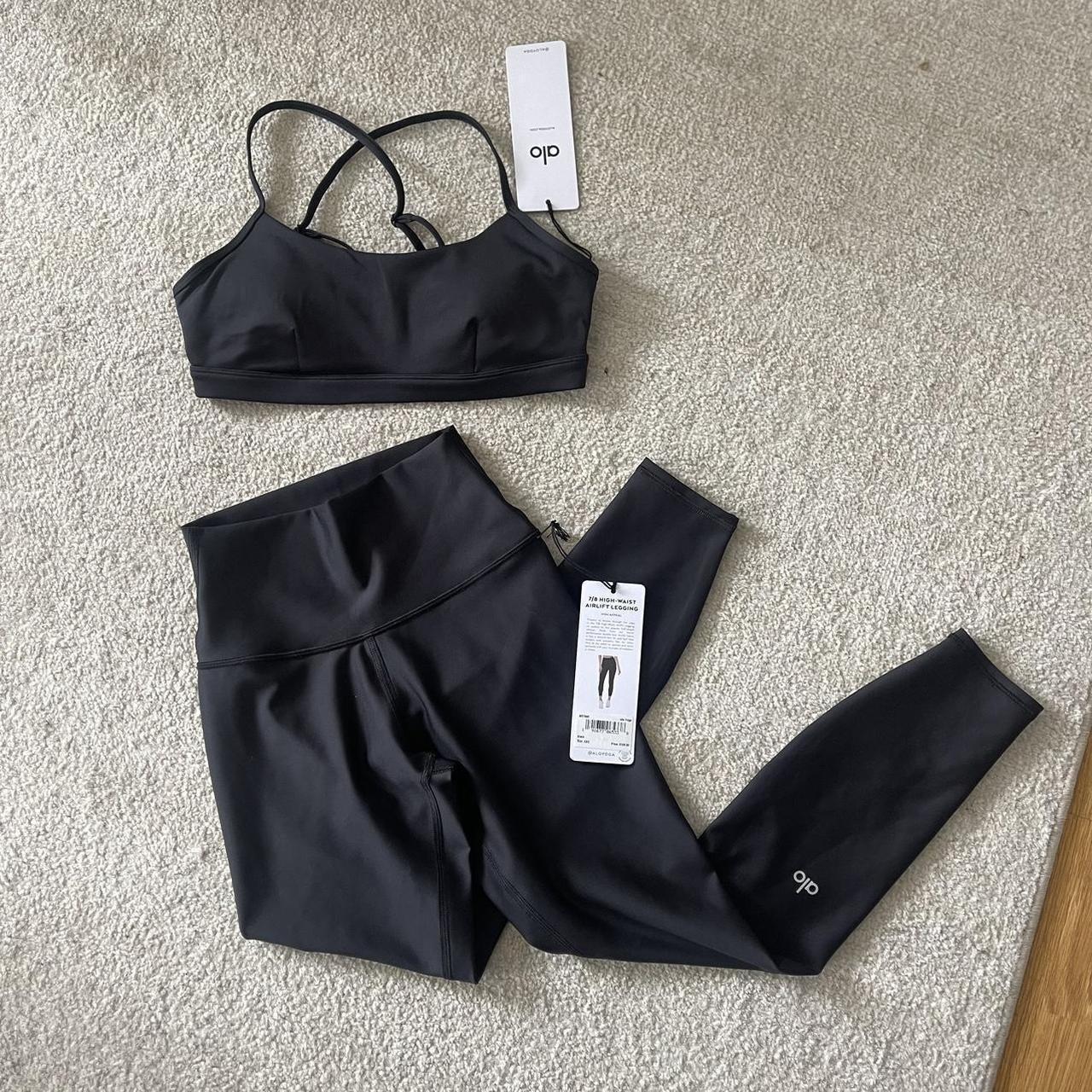 black alo yoga airlift set airlift intrigue sports... Depop