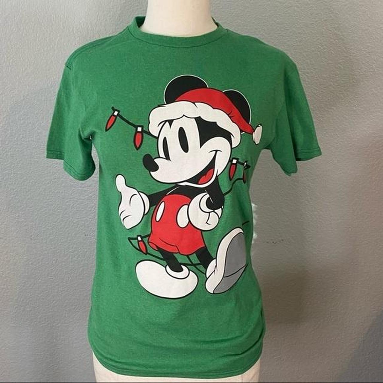 NWT-Women's Small Green Mickey Mouse with Santa Hat Depop