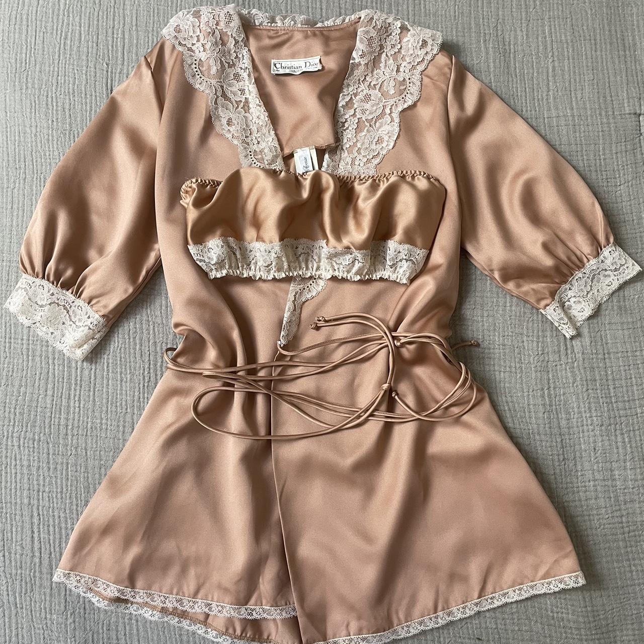 Christian Dior silk robe with matching bralette