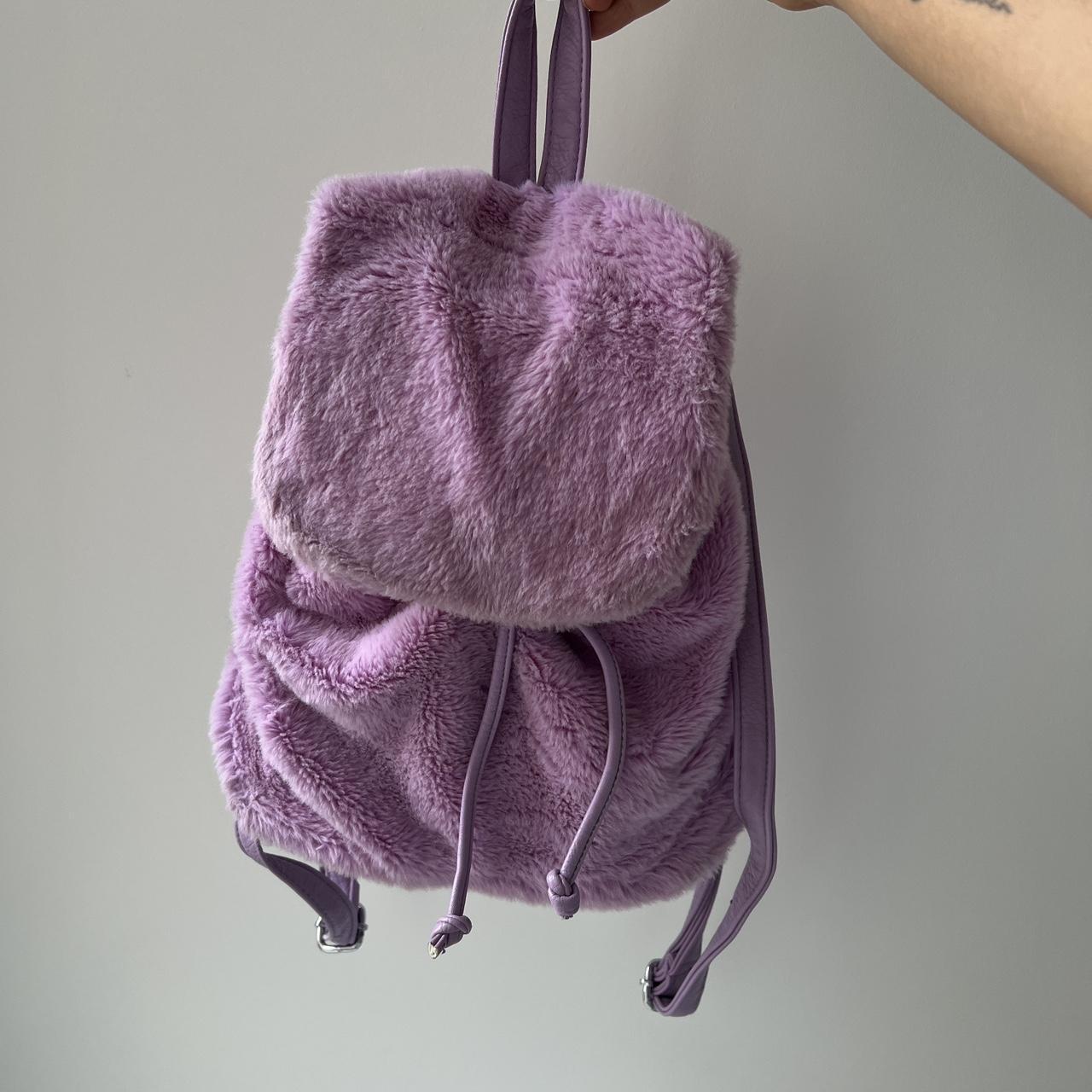 Lilac fluffy backpack #backpack #festival - Depop