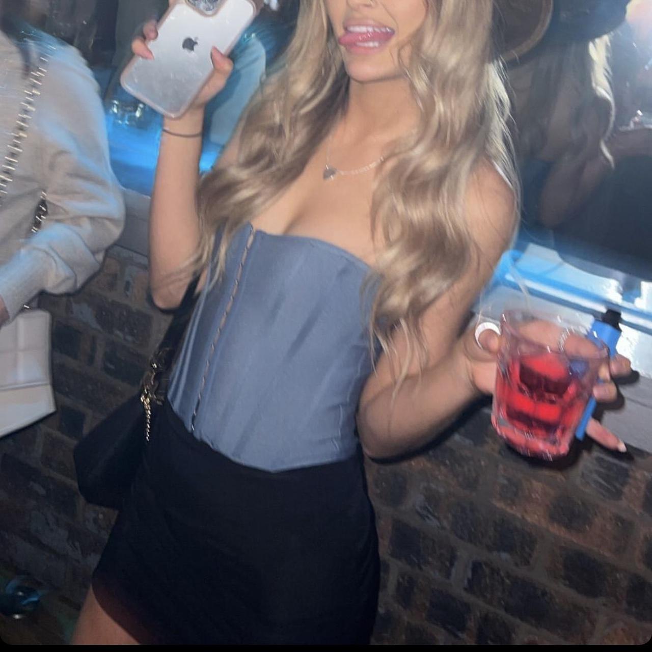 Pretty little thing blue corset top Depop