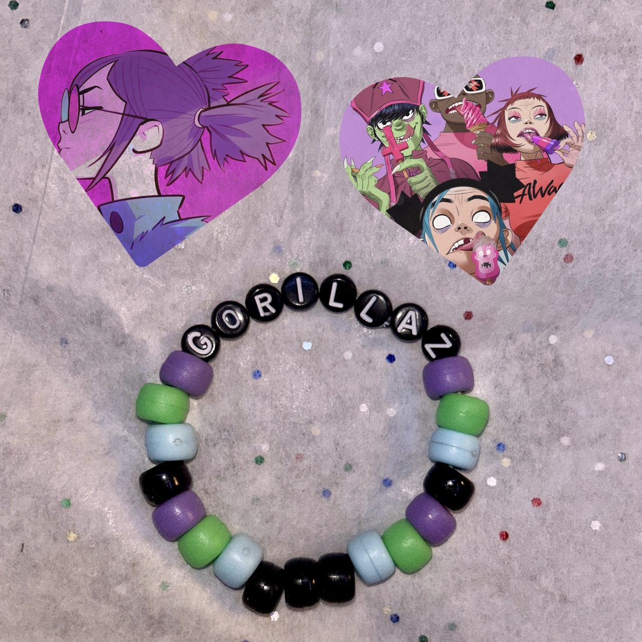 gorillaz kandi bracelet 🖤💜💚 got this from another... Depop