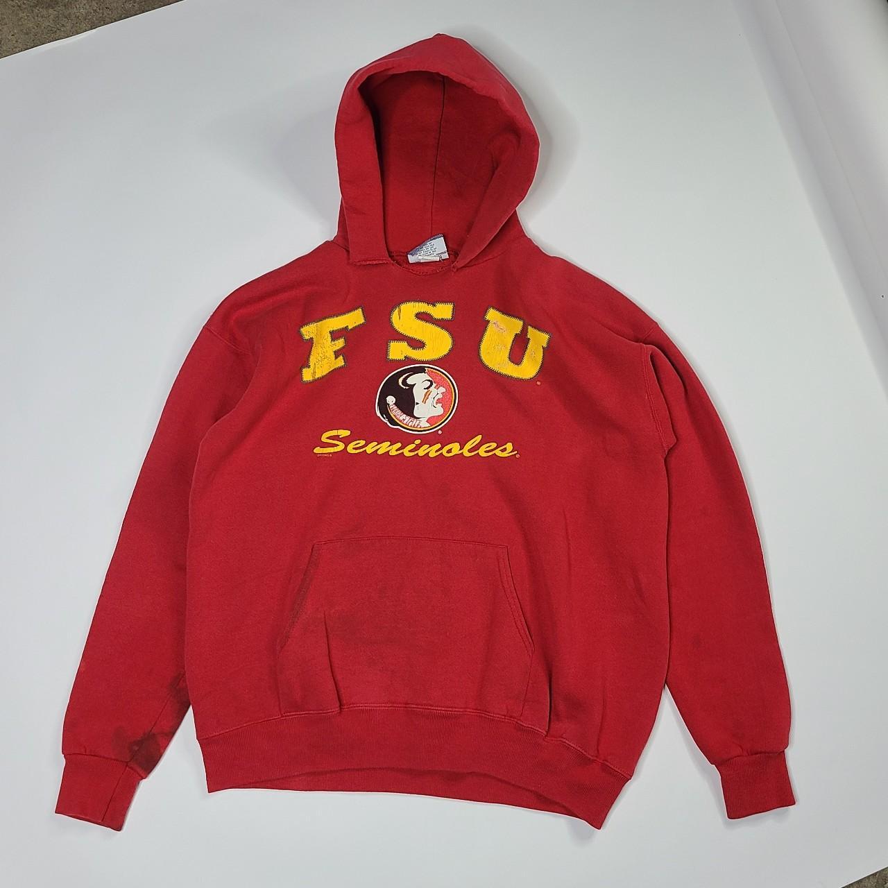 Distressed vintage FSU Seminoles hoodie sz L made in... - Depop