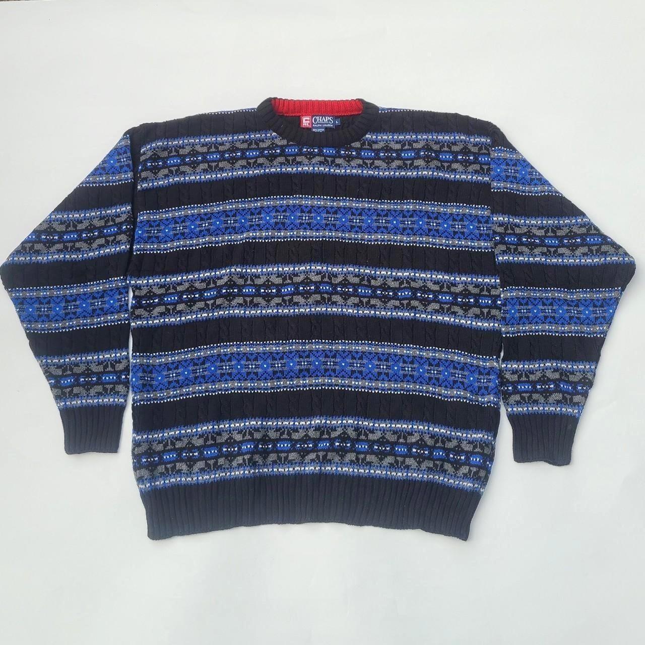 Vintage Chaps Ralph Lauren heavy winter knit sweater... - Depop