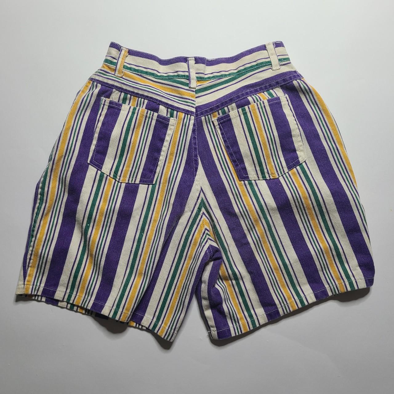 Vintage striped 2025 denim shorts