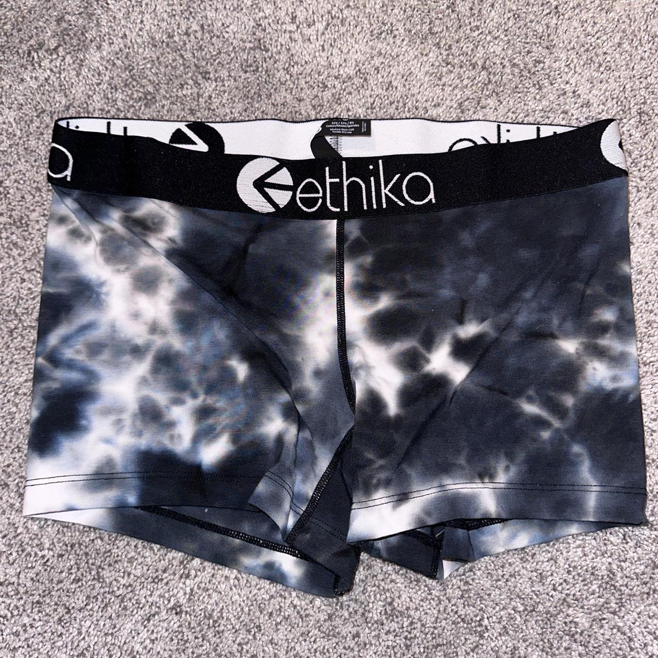 Ethika Women's Black and Blue Shorts Depop