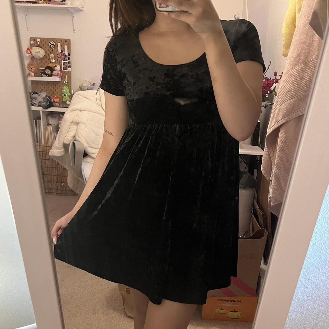 American apparel clearance black velvet dress