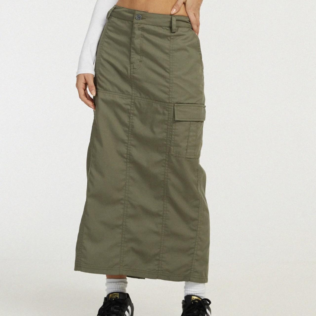 Long khaki shop skirts xs